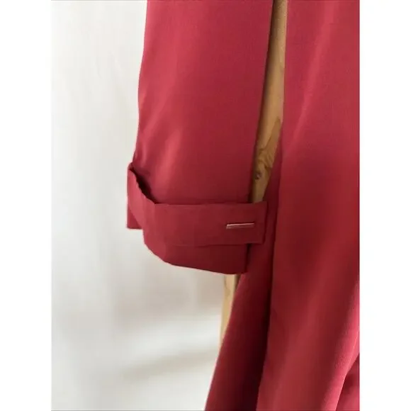 Vintage Y2K NWT Jones New York Red Long Trench Jacket #1333 Size LARGE - Picture 5 of 8